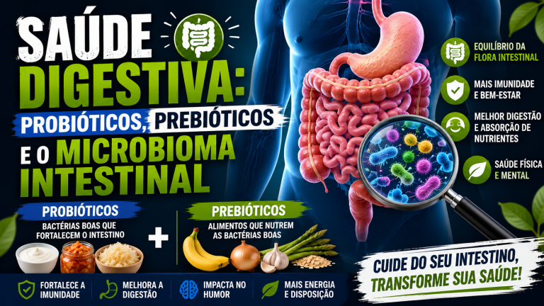 Saúde Digestiva: Probióticos, Prebióticos e o Microbioma Intestinal