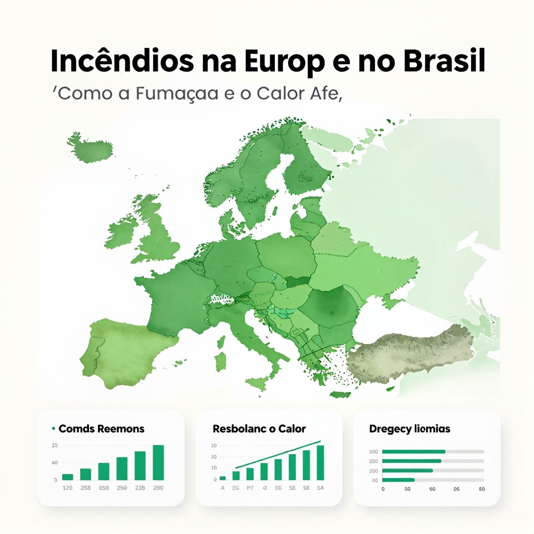 Infográfico - Incêndios na Europa e no Brasil: Como a Fumaça e o Calor Afetam Sua Saúde