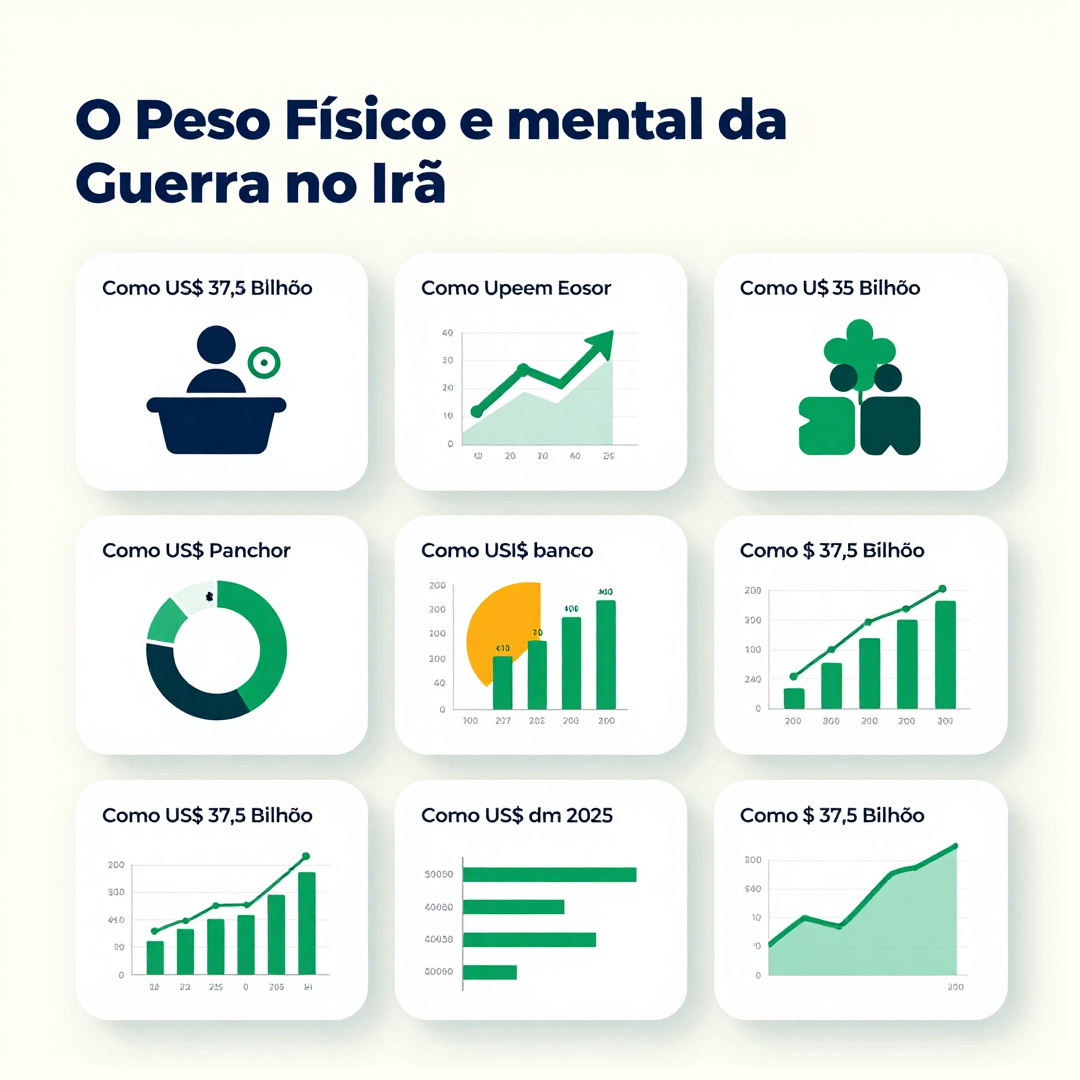 Infográfico - O Peso Físico e Mental da Guerra no Irã: Como US$ 37,5 Bilhões se Transformam em Saúde para Soldados e Civis