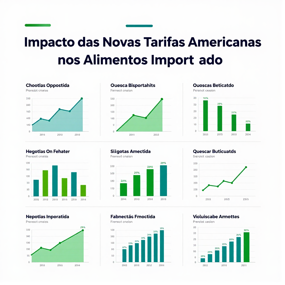 Infográfico - Impacto das Novas Tarifas Americanas nos Alimentos Importados: Como Vinhos e Laticínios Alteram o Cardápio dos Brasileir