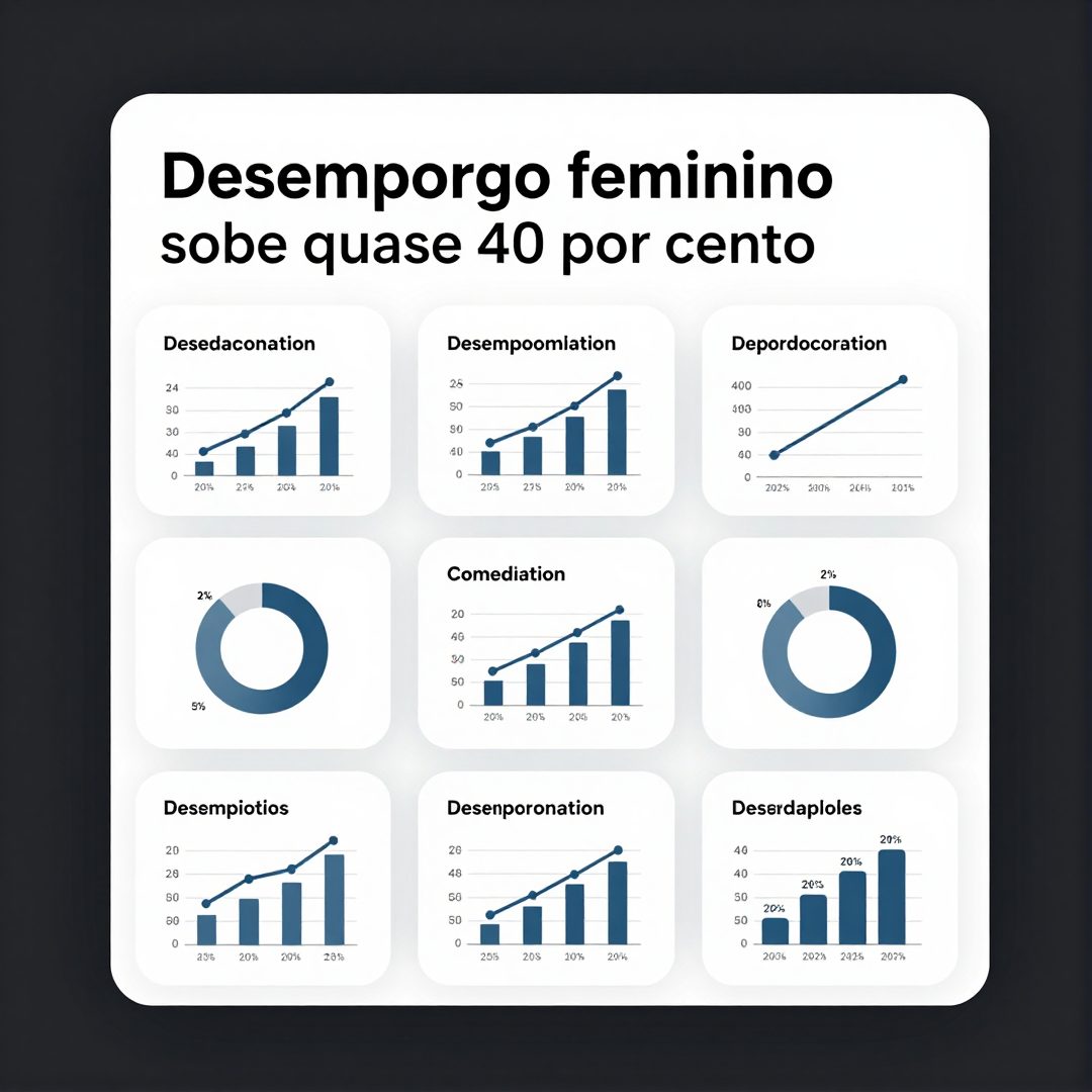 Infográfico - Desemprego feminino sobe quase 40 por cento: impactos no estresse e na saúde mental das trabalhadoras