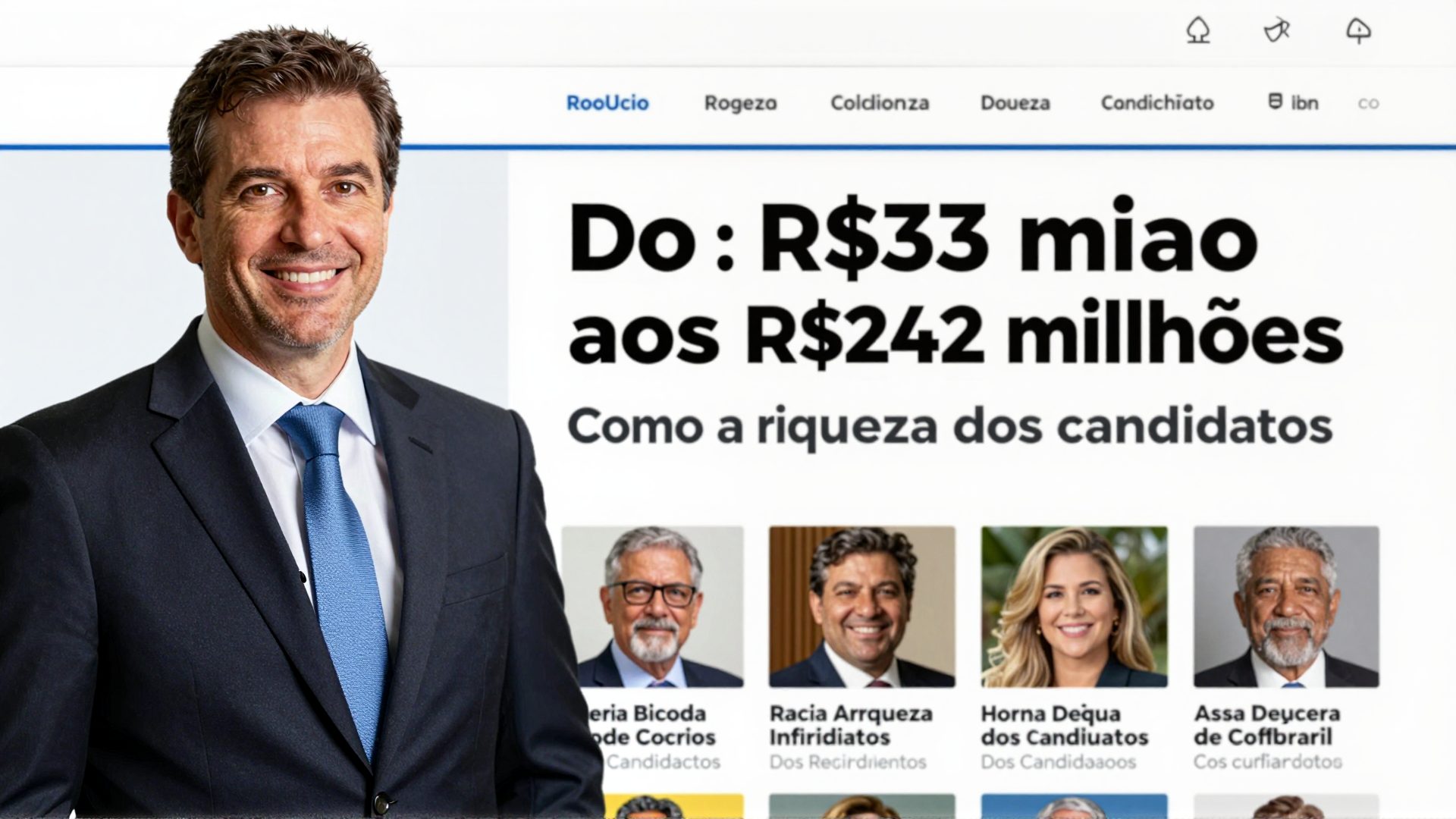 Do R$33 mil aos R$242 milhões: como a riqueza dos candidatos molda saúde e bem-estar