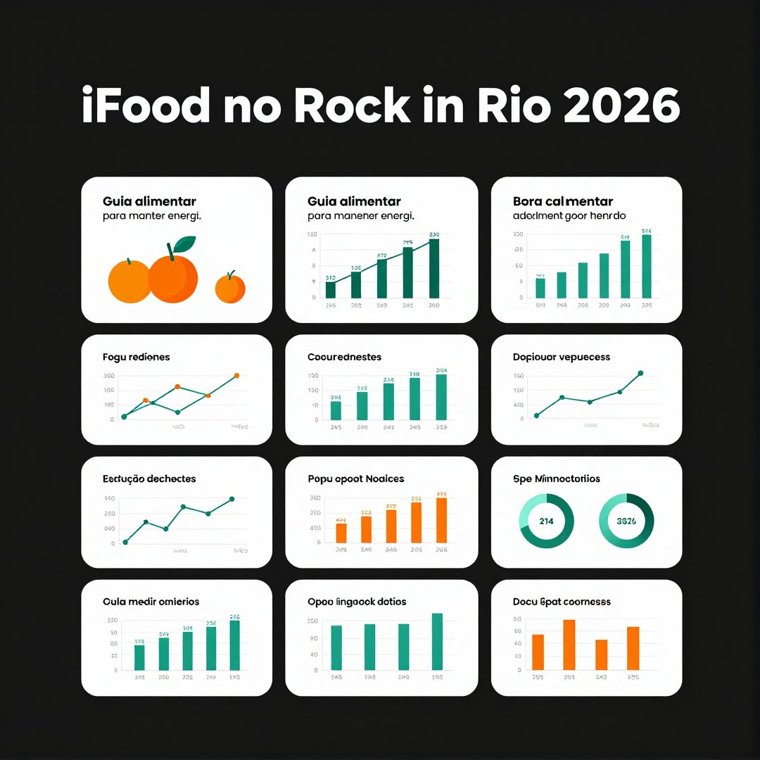 Infográfico - iFood no Rock in Rio 2026: guia alimentar para manter energia e evitar problemas digestivos