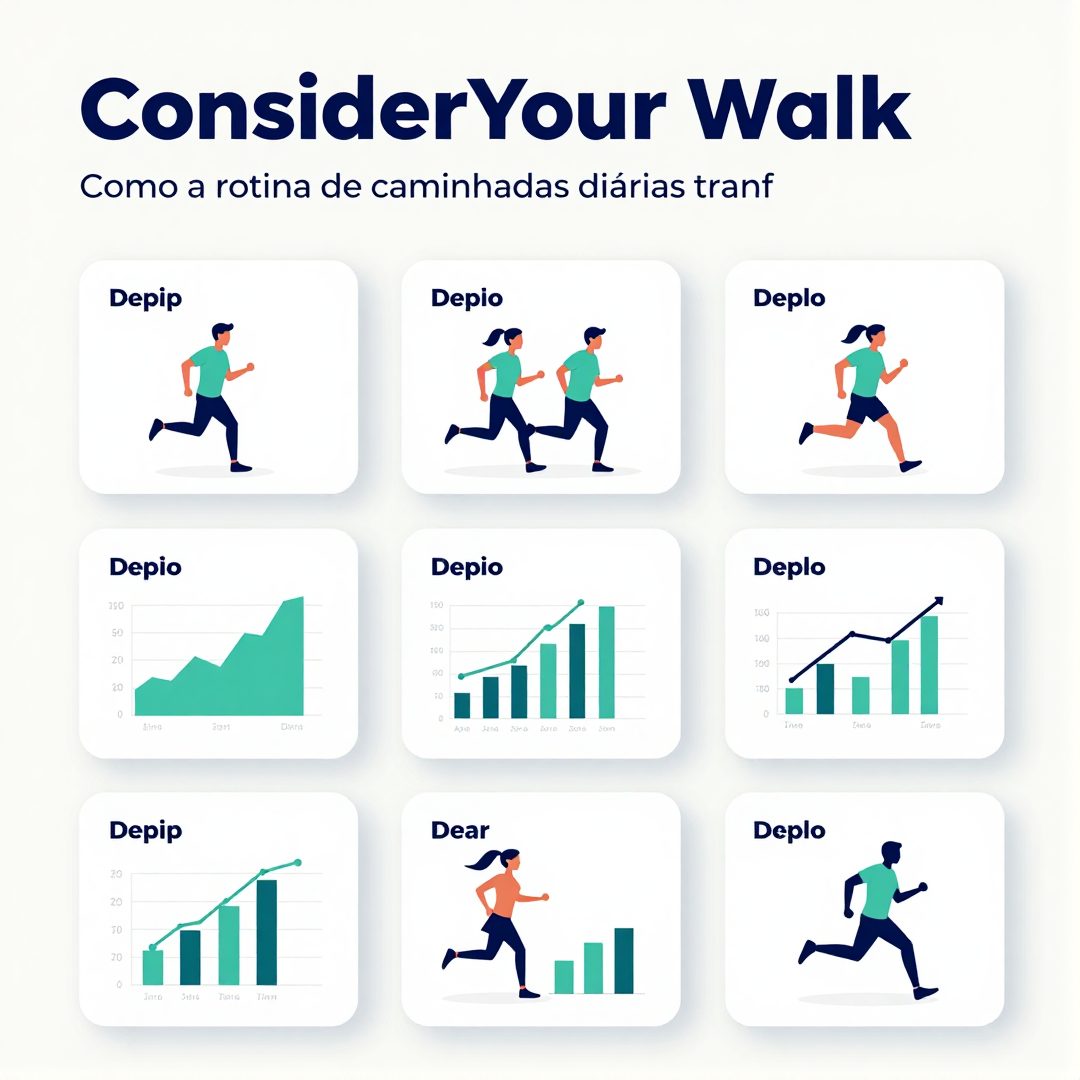 Infográfico - ConsiderYourWalk: como a rotina de caminhadas diárias transforma pressão arterial e equilíbrio emocional