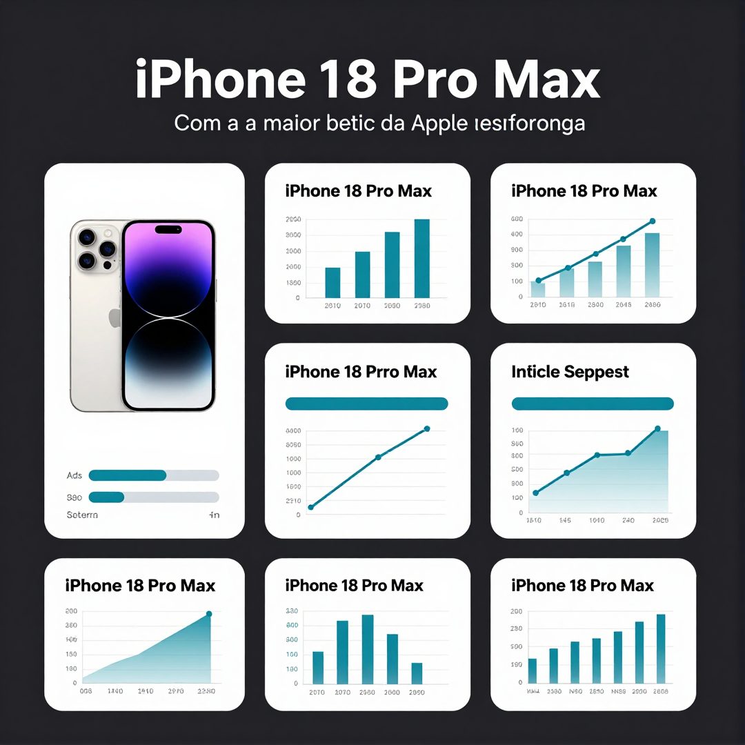 Infográfico - iPhone 18 Pro Max: como a maior bateria da Apple transforma a saúde e o bem-estar digital