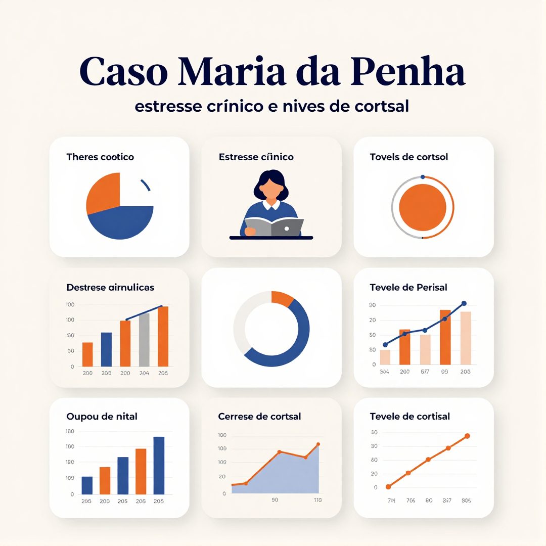 Infográfico - Caso Maria da Penha: estresse crônico e níveis de cortisol em relacionamentos
