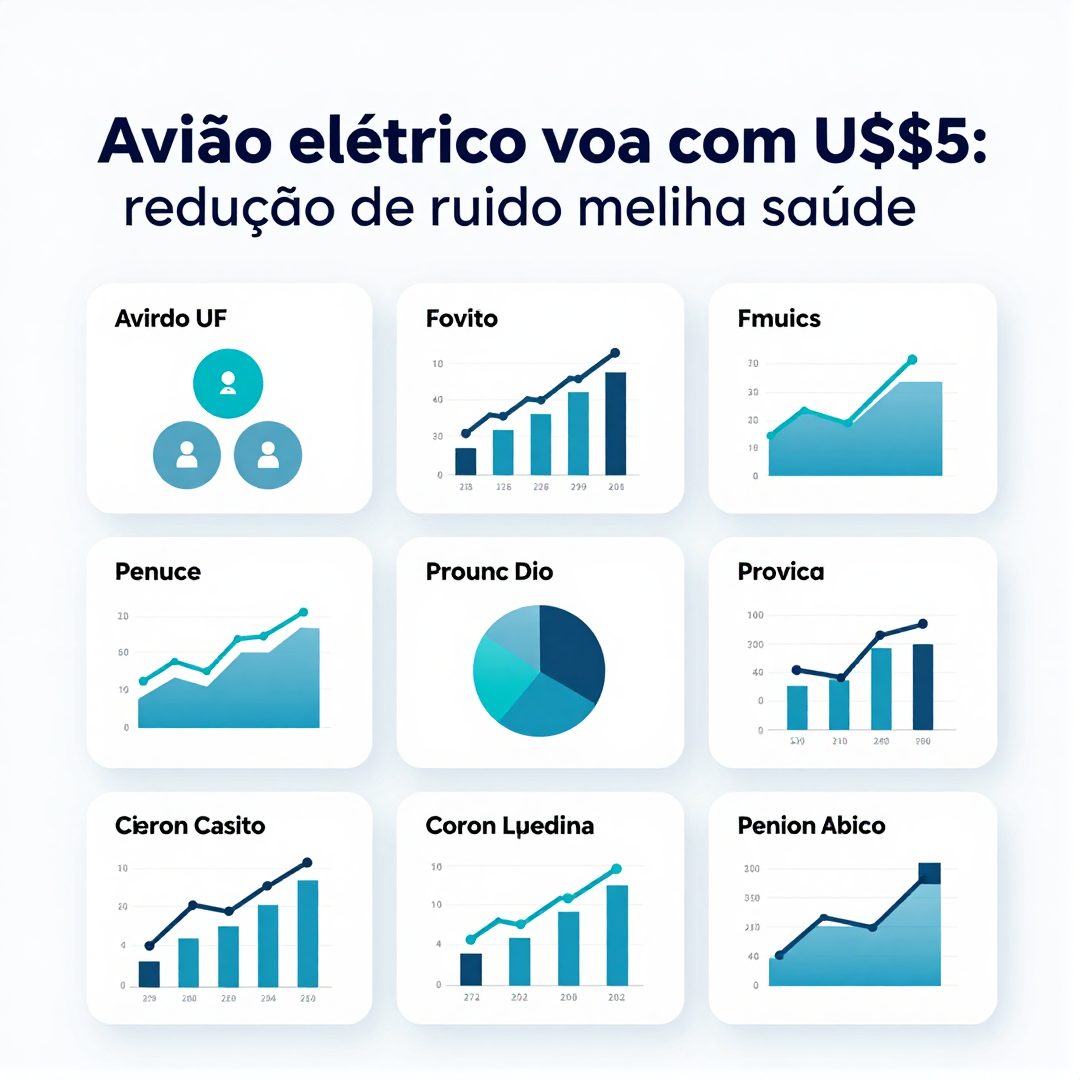 Infográfico - Avião elétrico voa com US$5: redução de ruído melhora saúde respiratória em aeroportos