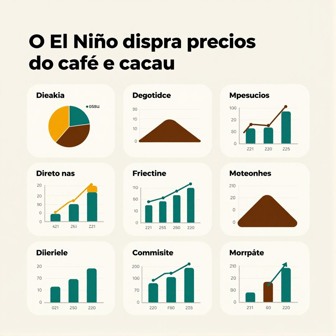 Infográfico - O El Niño dispara preços do café e cacau: impacto direto na saúde mental e no sono dos brasileiros