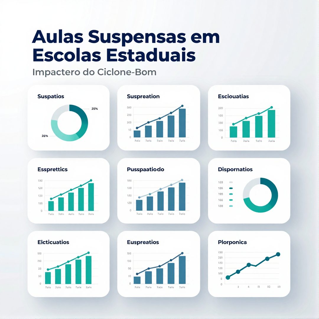 Infográfico - Aulas Suspensas em Escolas Estaduais: Impacto do Ciclone-Bomba no Desenvolvimento Infantil e Ansiedade Escolar