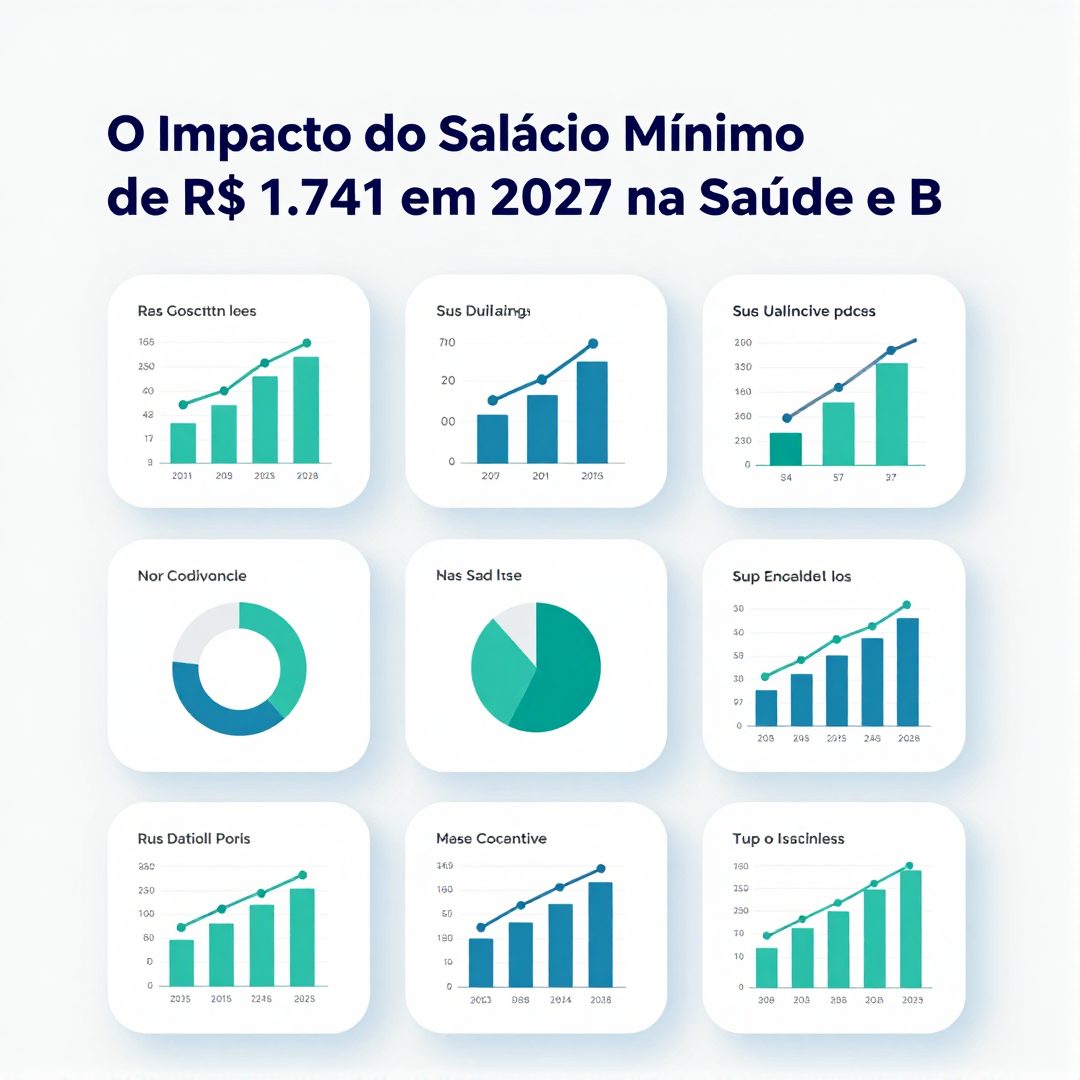 Infográfico - O Impacto do Salário Mínimo de R$ 1.741 em 2027 na Saúde e Bem-Estar dos Brasileiros