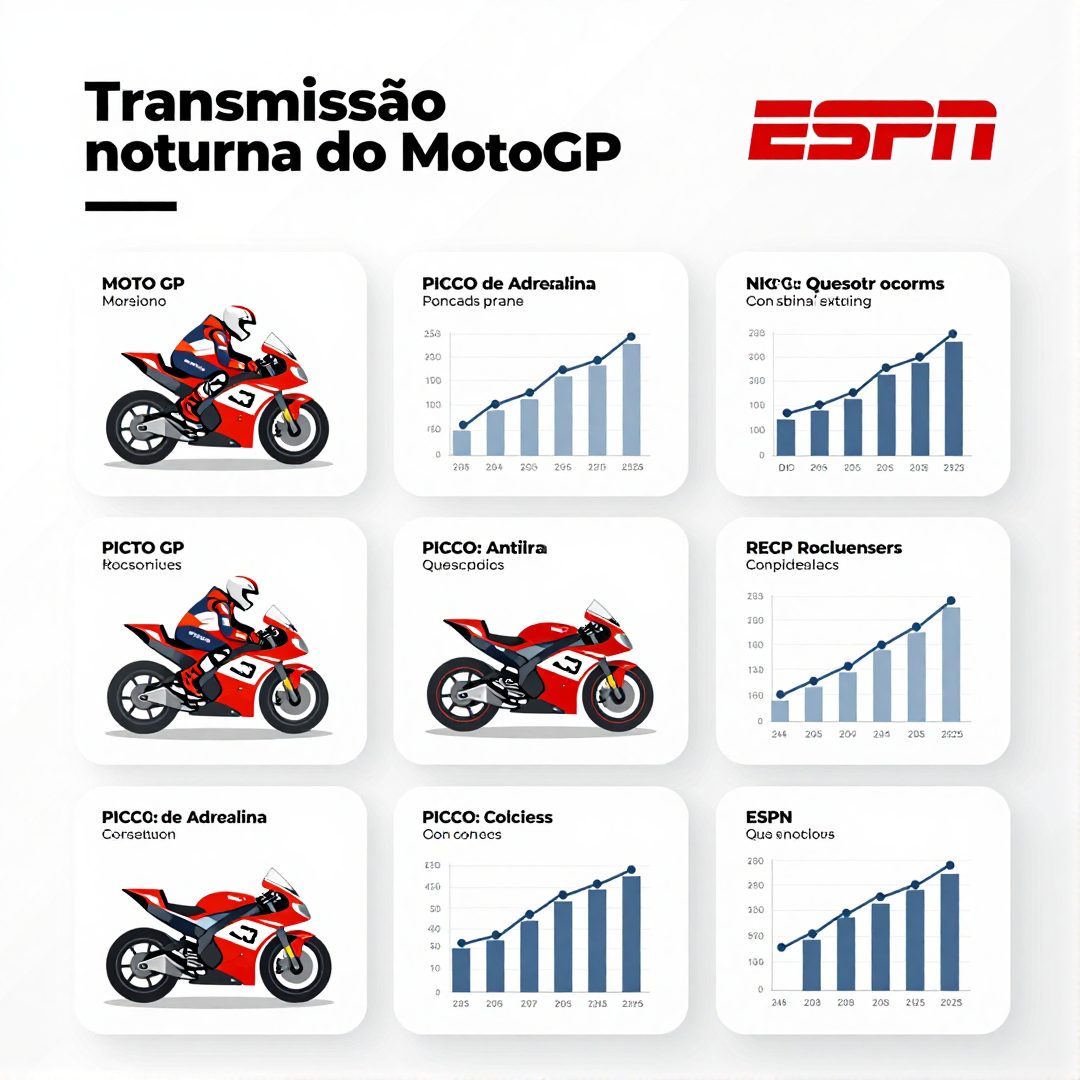 Infográfico - Transmissão noturna do MotoGP na ESPN: picos de adrenalina e impacto no descanso dos torcedores