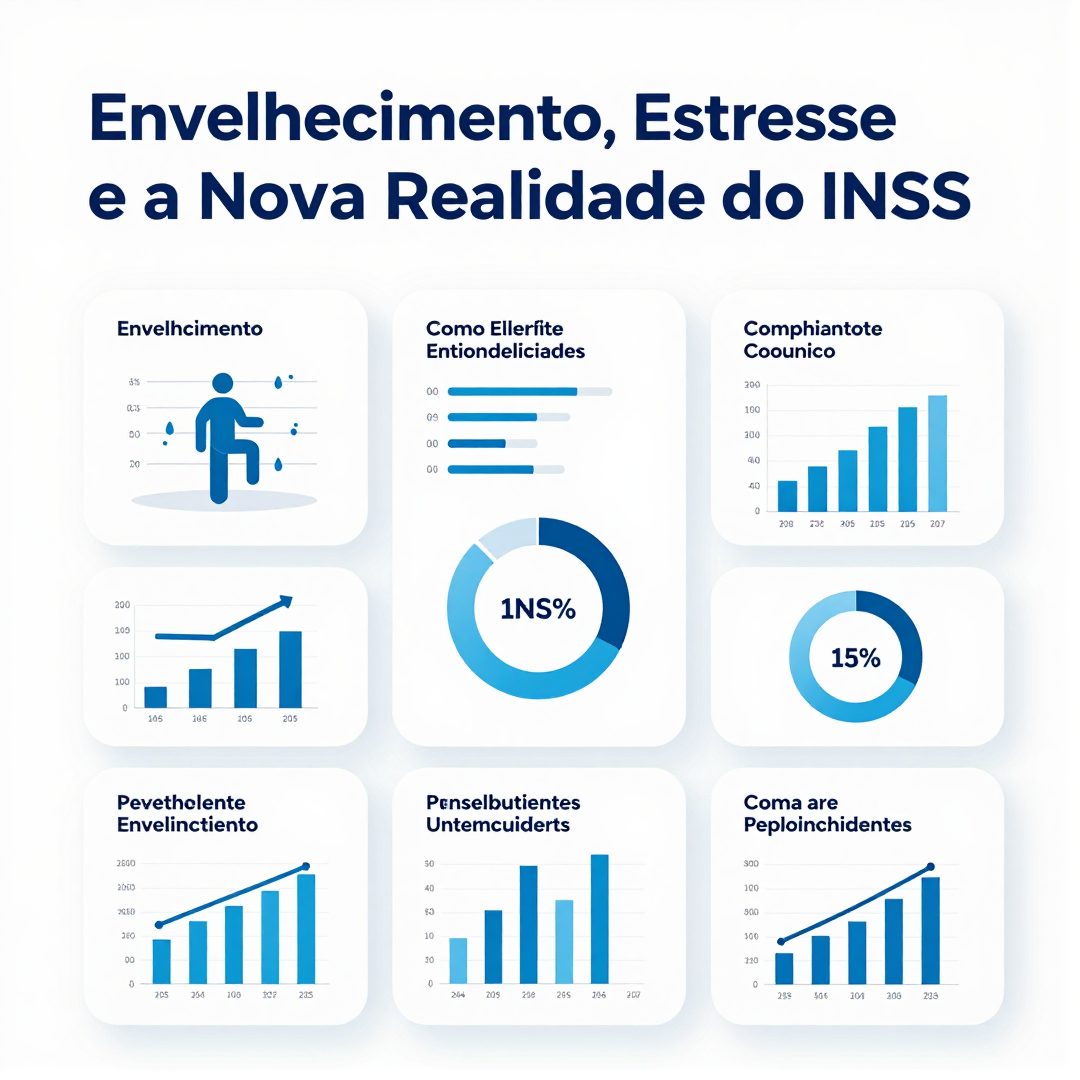 Infográfico - Envelhecimento, Estresse e a Nova Realidade do INSS: Como o Bem-Estar dos Aposentados se Transforma