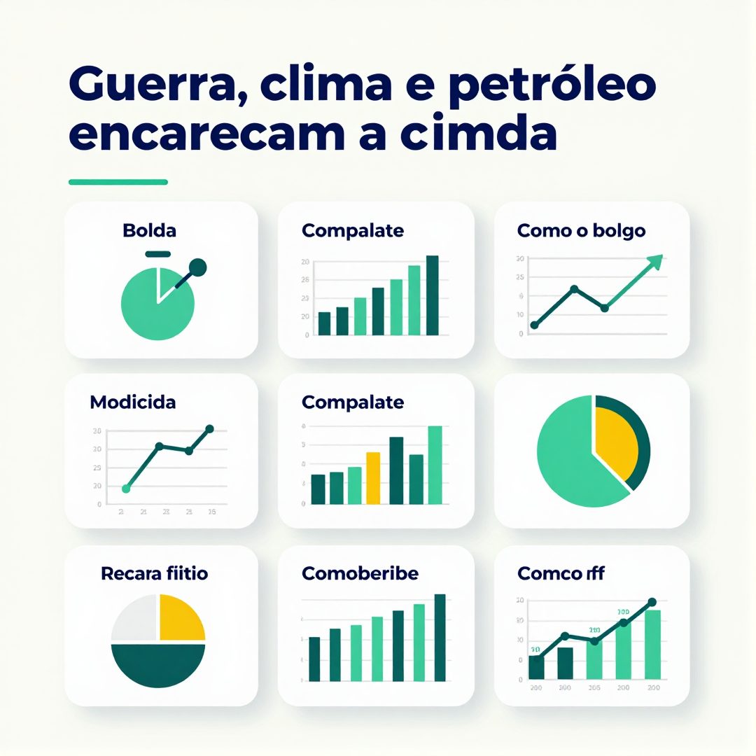 Infográfico - Guerra, clima e petróleo encarecem a comida: como o bolso afeta a prevenção de doenças no Brasil