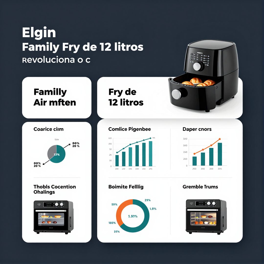 Infográfico - Elgin Air Fryer Family Oven Fry de 12 litros revoluciona o controle de porções e a redução de gordura na cozinha domésti