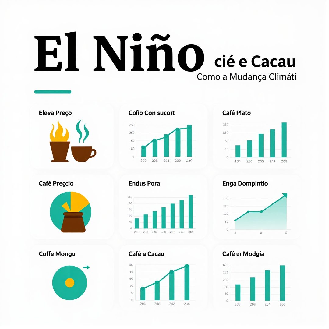 Infográfico - El Niño Eleva Preços do Café e Cacau: Como a Mudança Climática Afeta Seus Hábitos de Saúde no Brasil