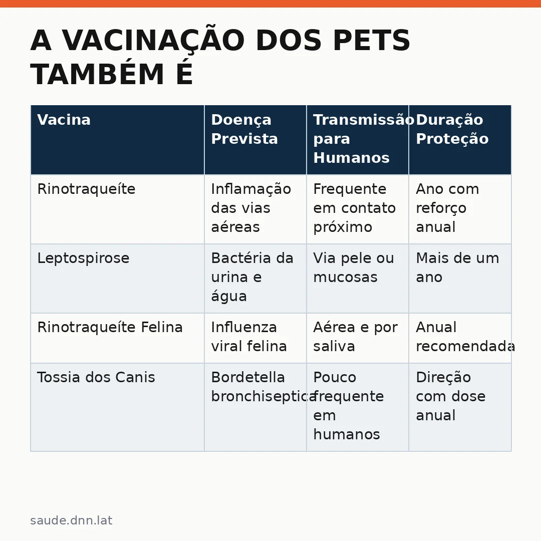 Infográfico - A vacinação dos pets também é importante para a sua saúde
