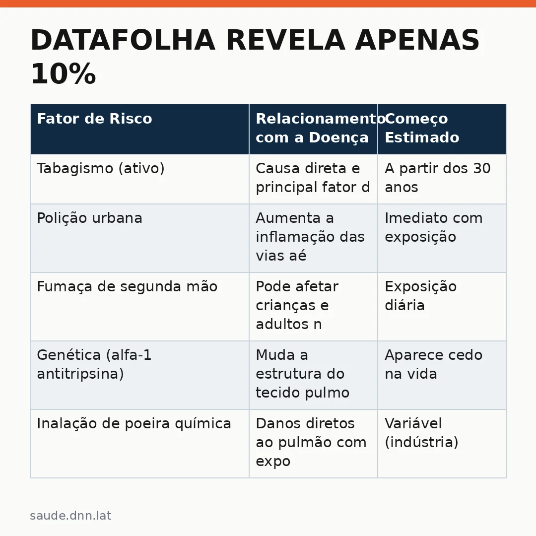 Infográfico - Datafolha revela apenas 10%: o perigo invisível da DPOC no Brasil