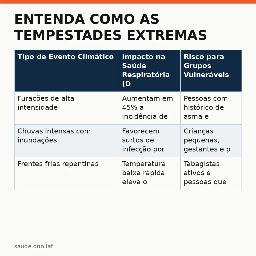 Infográfico - Entenda como as tempestades extremas aumentam casos de doenças respiratórias no Brasil