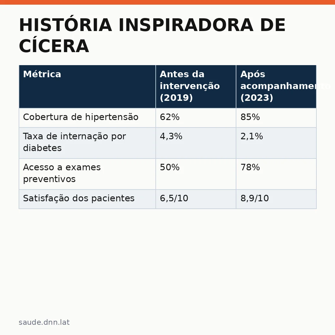 Infográfico - História inspiradora de Cícera: agentes de saúde mostram o impacto humano da atenção primária no SUS
