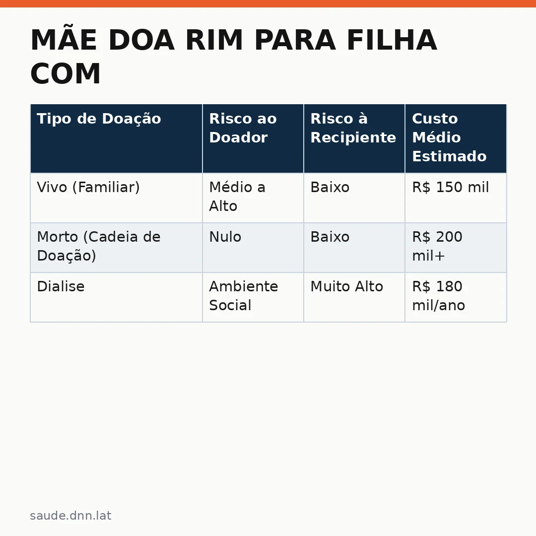 Infográfico - Mãe doa rim para filha com doença grave e revela por que presente não existe