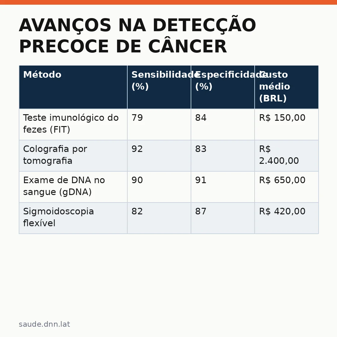 Infográfico - Avanços na detecção precoce de câncer de intestino: tecnologia e exames que salvam vidas