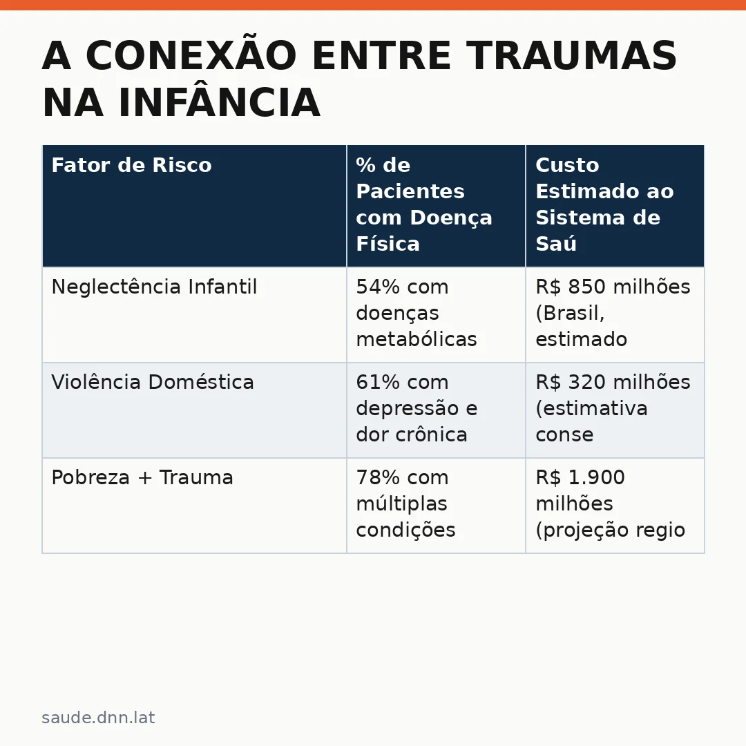 Infográfico - A Conexão Entre Traumas na Infância e Doenças Crônicas na Vida Adulta