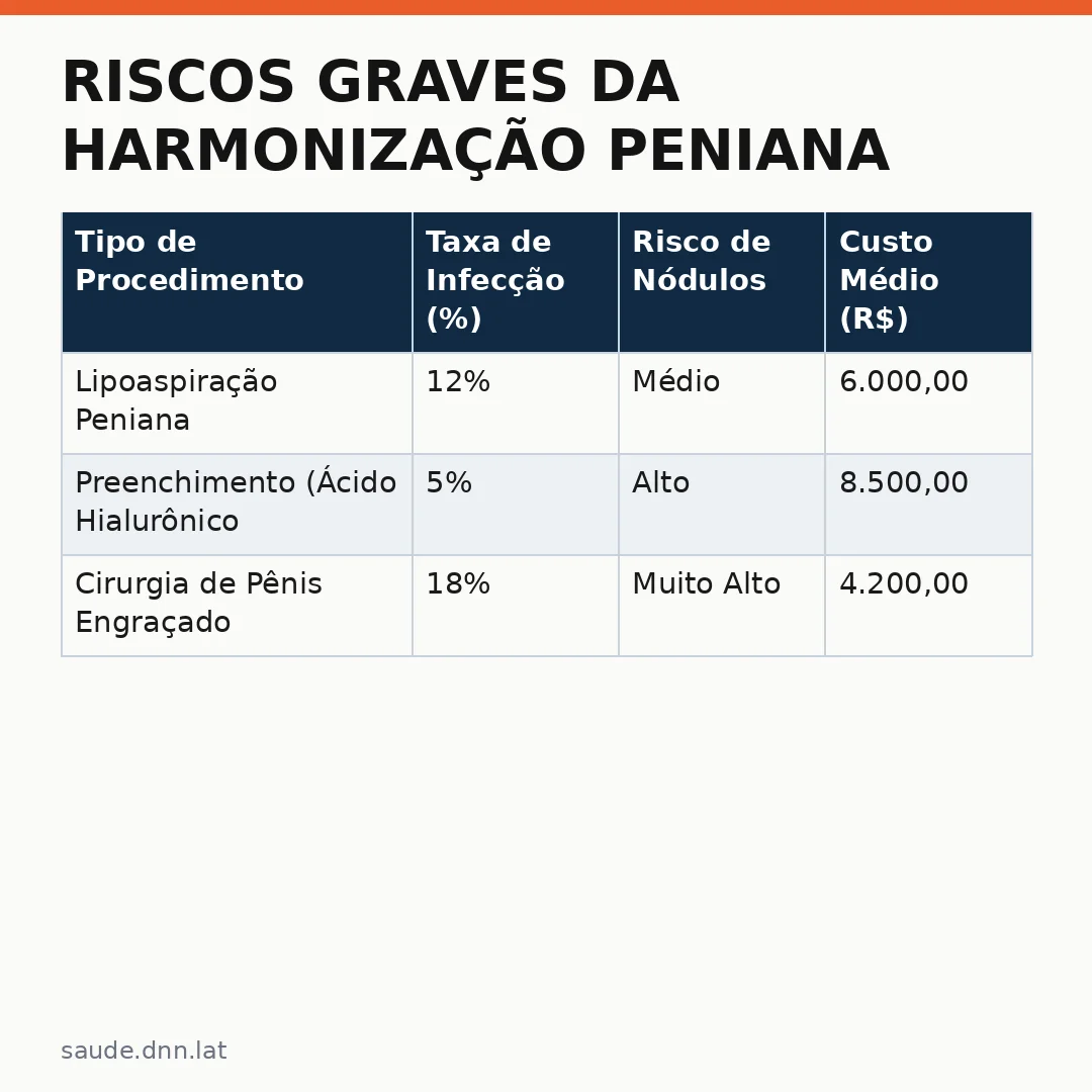 Infográfico - Riscos graves da harmonização peniana preocupam especialistas