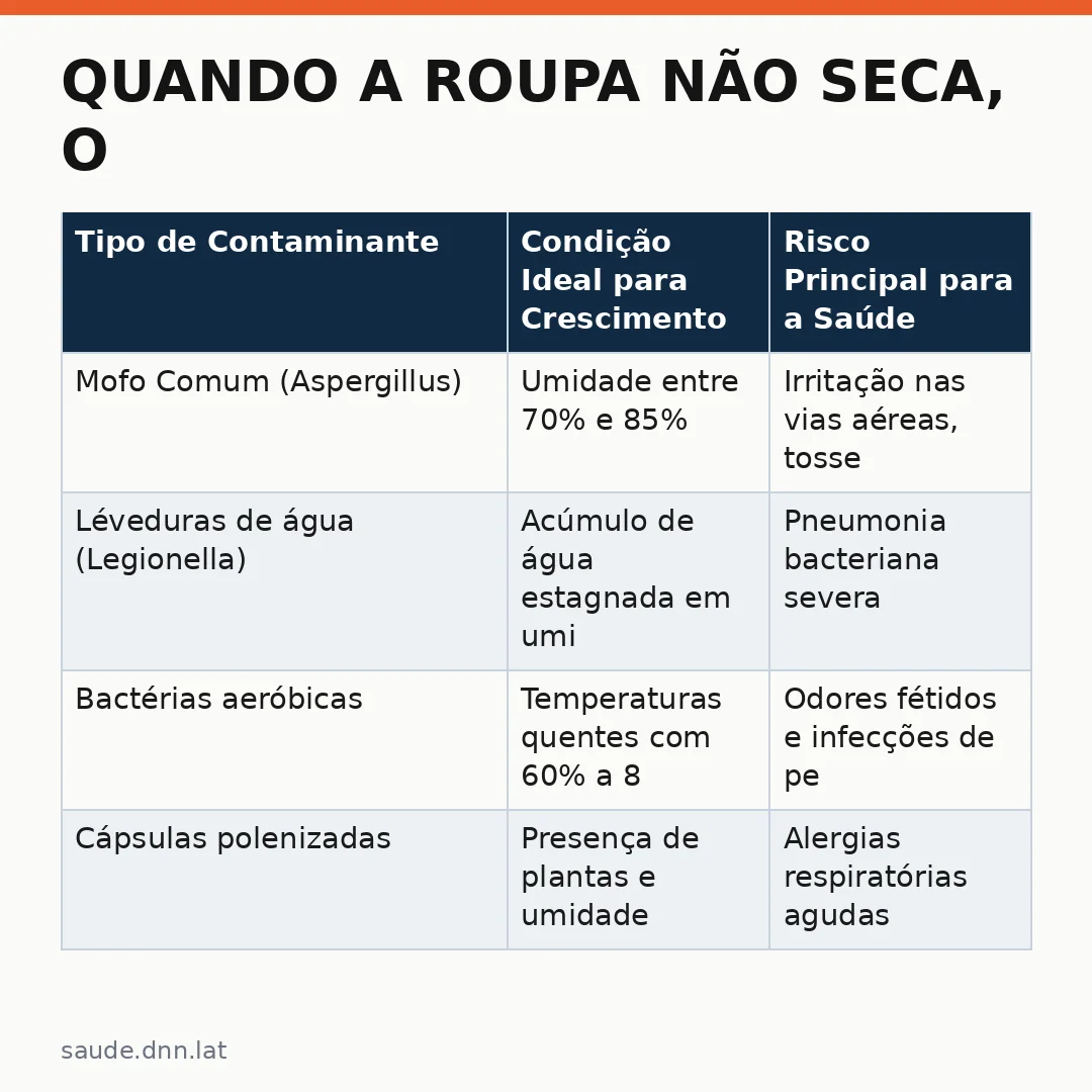 Infográfico - Quando a roupa não seca, o que acontece com sua saúde?