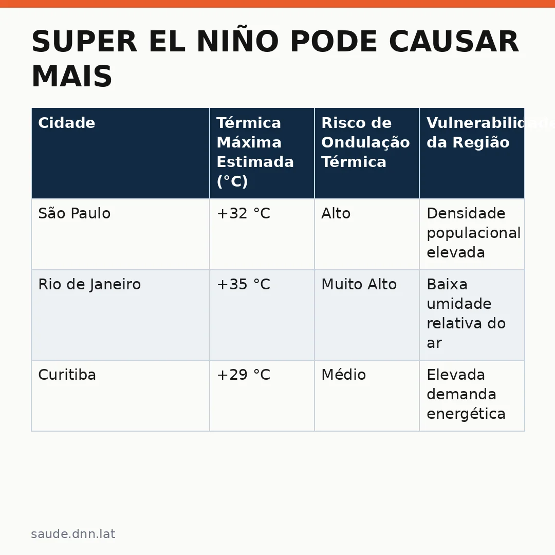 Infográfico - Super El Niño pode causar mais de 13 mil mortes por calor no Brasil: guia para proteger sua família