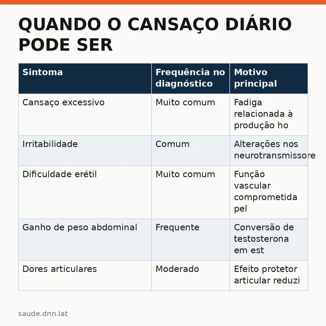 Infográfico - Quando o cansaço diário pode ser sinal de testosterona baixa