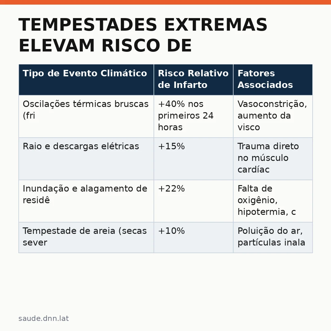 Infográfico - Tempestades extremas elevam risco de infarto: saiba se sua casa está preparada para emergências