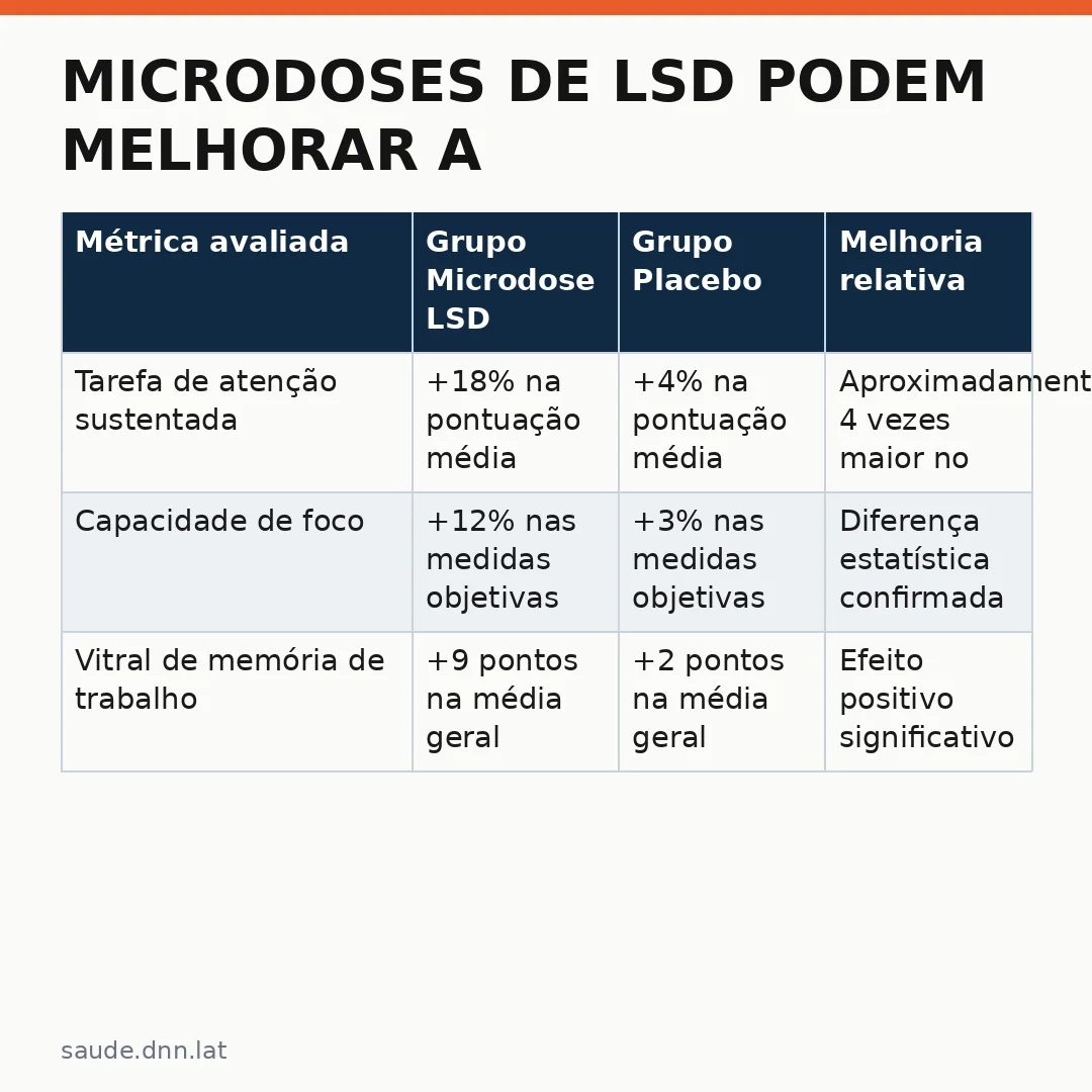 Infográfico - Microdoses de LSD podem melhorar a atenção: estudo aponta avanço no tratamento neuropsiquiátrico feminino