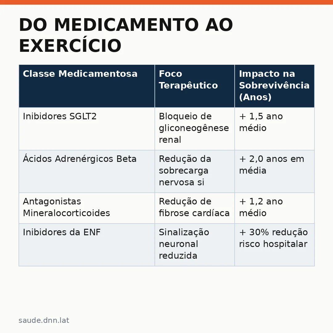 Infográfico - Do medicamento ao exercício: como a ciência mudou o tratamento da insuficiência cardíaca atualmente