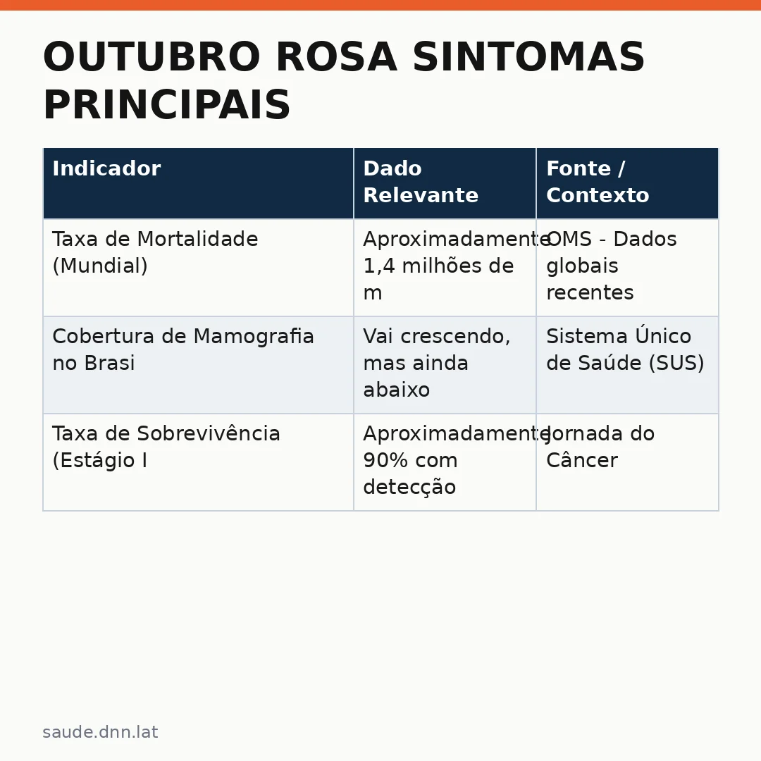 Infográfico - Outubro Rosa sintomas principais: como identificar os sinais de alerta para o câncer de mama