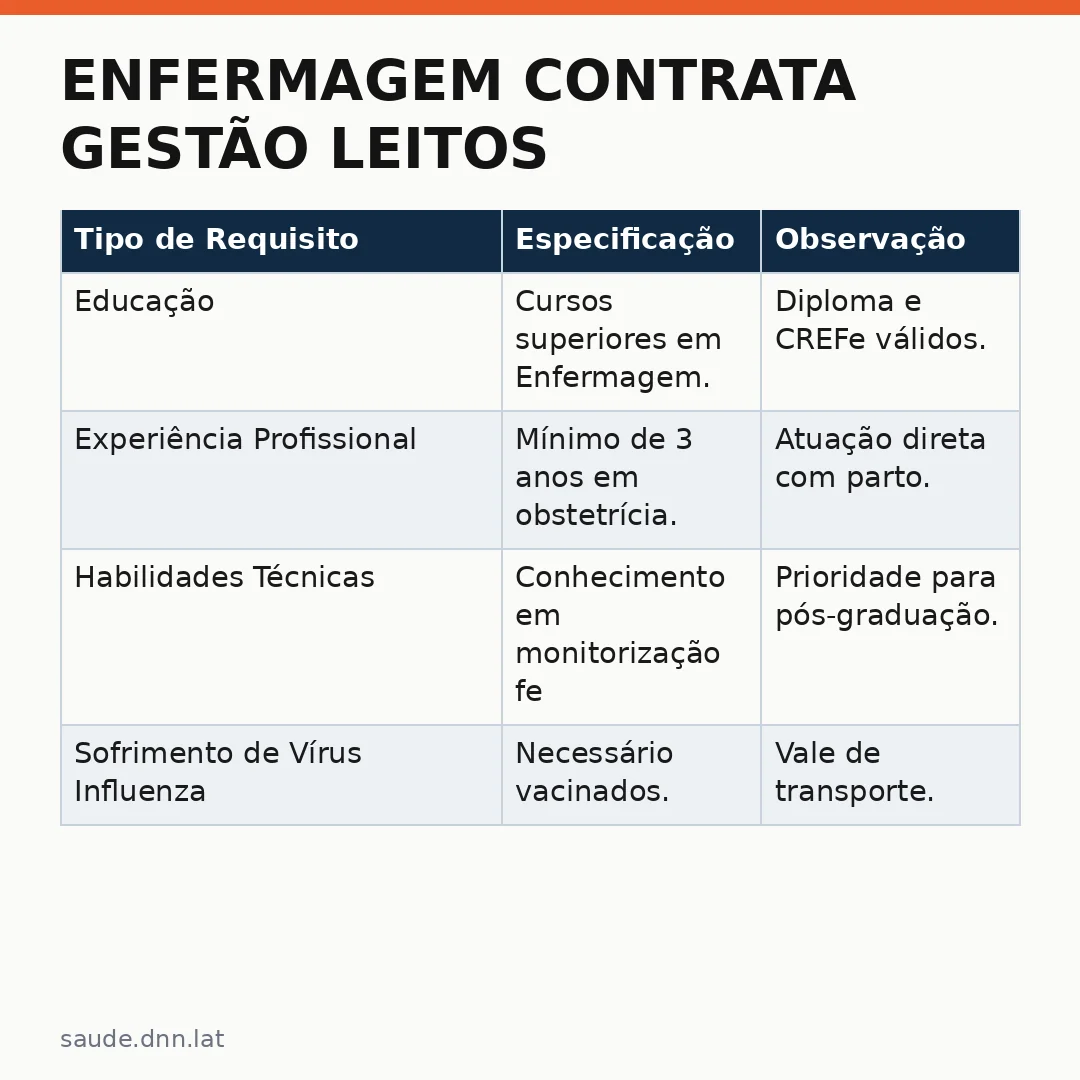 Infográfico - Enfermagem contrata gestão leitos: oportunidade no Centro Obstétrico de Ribeirão Preto
