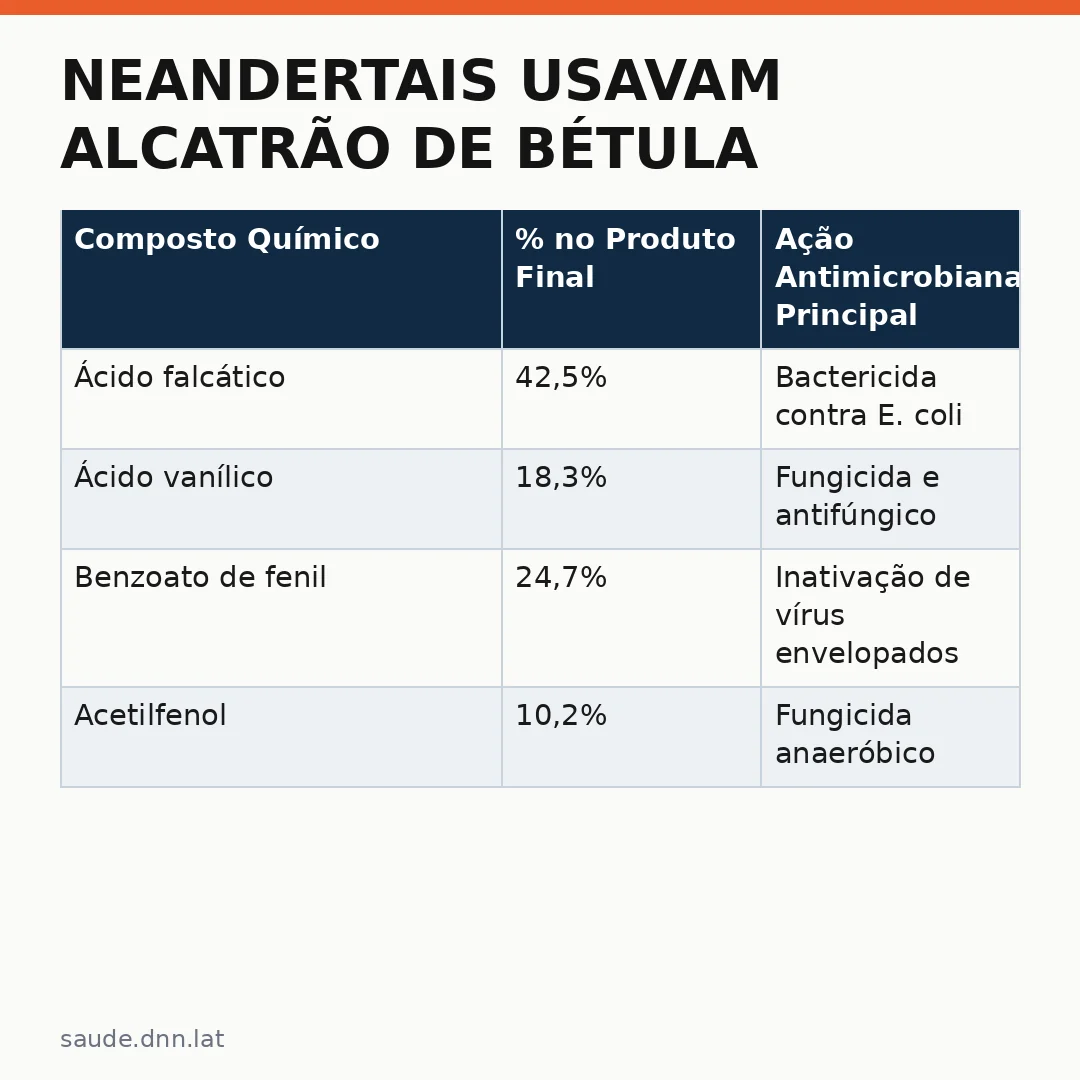 Infográfico - Neandertais Usavam Alcatrão de Bétula como Antibiótico Natural: O Legado para a Medicina Moderna