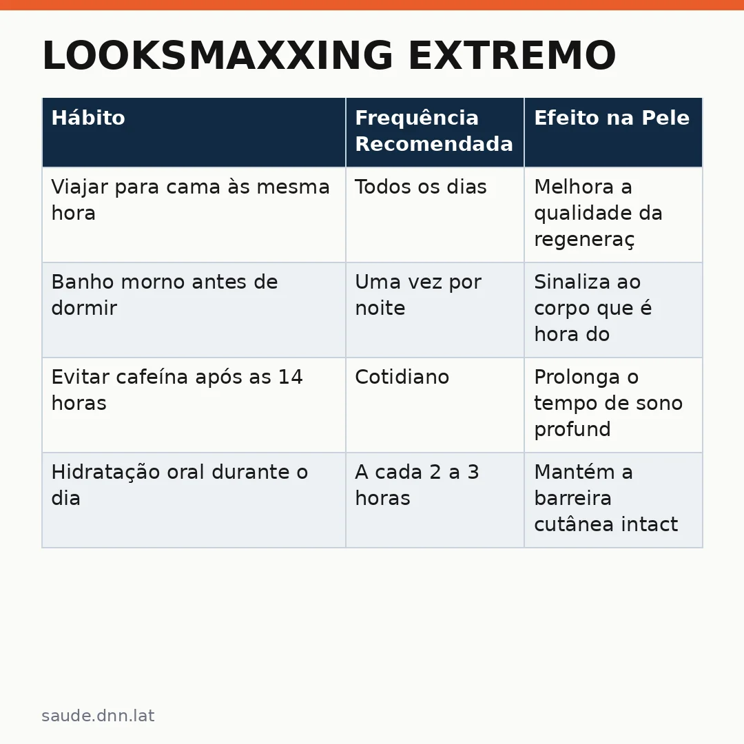 Infográfico - Looksmaxxing Extremo: Dermatologistas Explicam Como o Sono Insuficiente Afeta a Pele e Imunidade