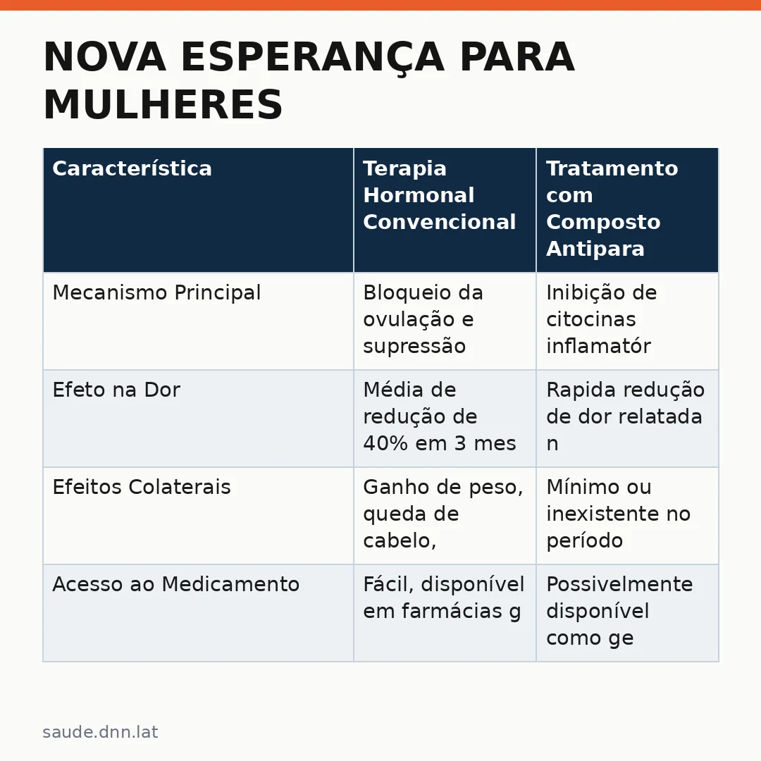 Infográfico - Nova Esperança para Mulheres: Tratamento remédio contra tênia Reduz Sintomas de Endometriose