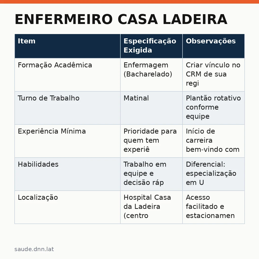 Infográfico - Enfermeiro Casa Ladeira: Convite para construir carreira em um hospital referência