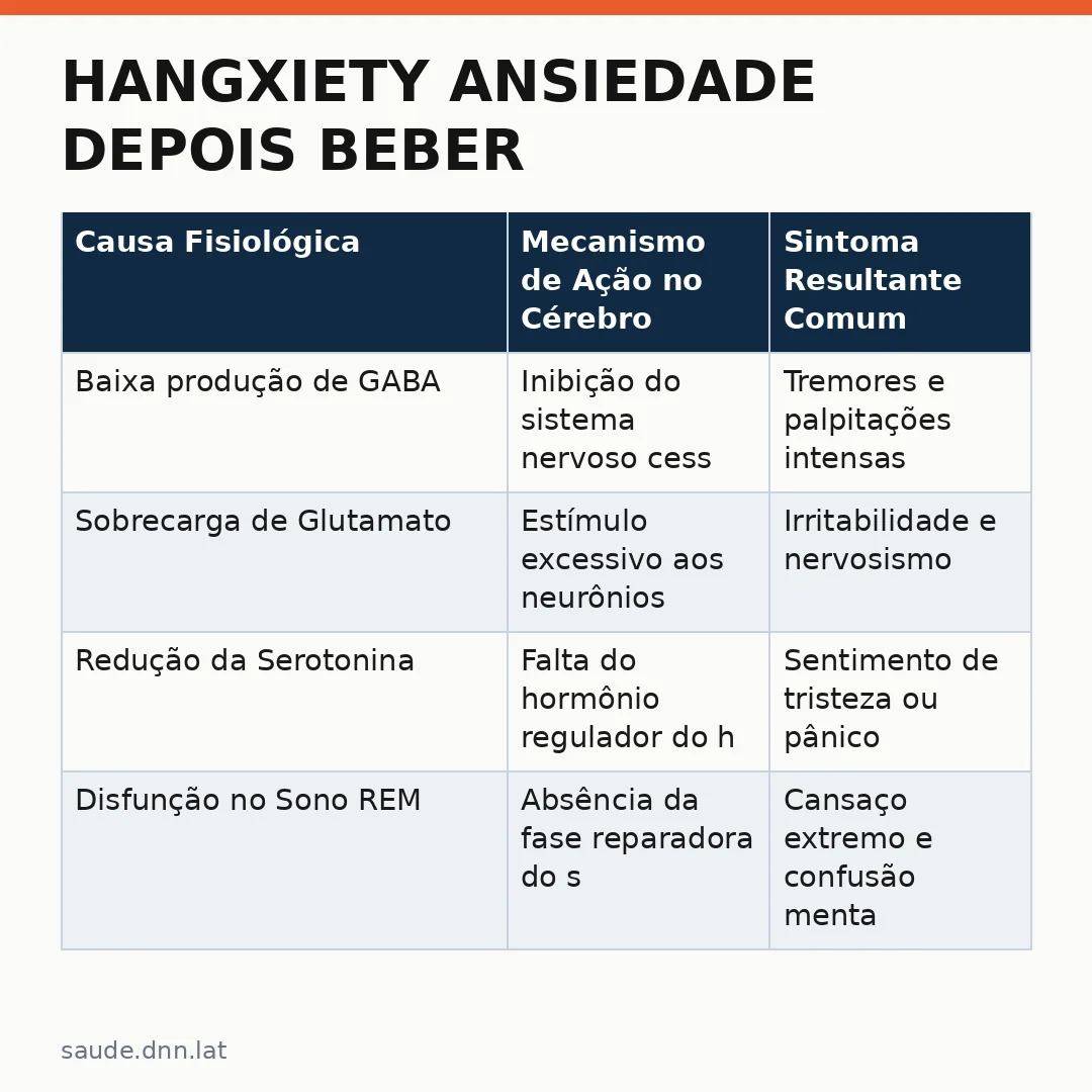 Infográfico - Hangxiety ansiedade depois beber: entenda os sintomas e aprenda a prevenir o desconforto após festas