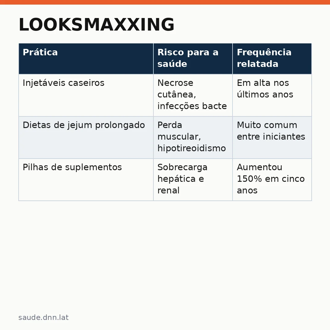 Infográfico - Looksmaxxing: os riscos ocultos na busca pelo corpo perfeito e como evitar danos à saúde