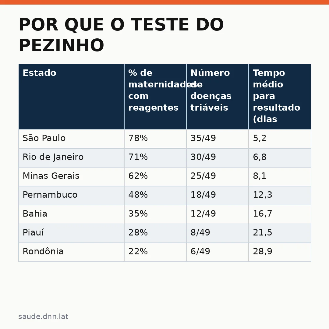 Infográfico - Por que o teste do pezinho ampliado ainda é desigual no Brasil: os desafios da saúde pública