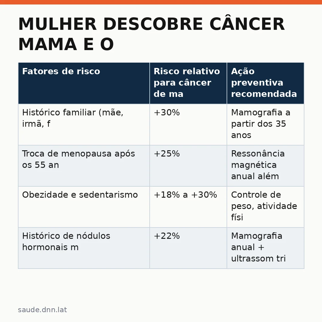 Infográfico - Mulher descobre câncer mama e o perigo de achar que um nódulo é apenas hormonal